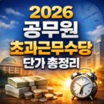 2026 공무원 초과근무수당 일반직 경찰 소방 단가 대표 썸네일