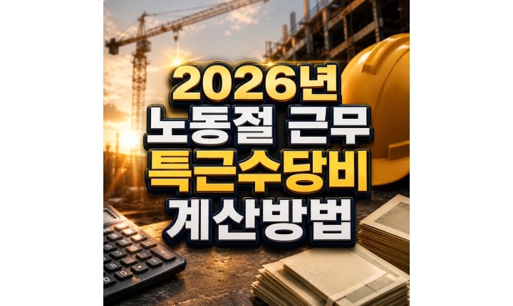 Read more about the article 2026년 노동절에 근무하면 특근수당비 계산방법