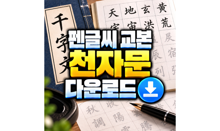 Read more about the article 펜글씨 교본 천자문 한자 연습 다운로드